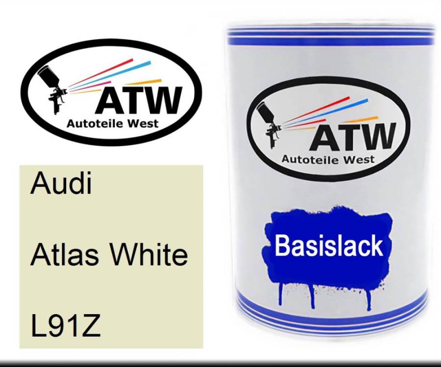 Audi, Atlas White, L91Z: 500ml Lackdose, von ATW Autoteile West.